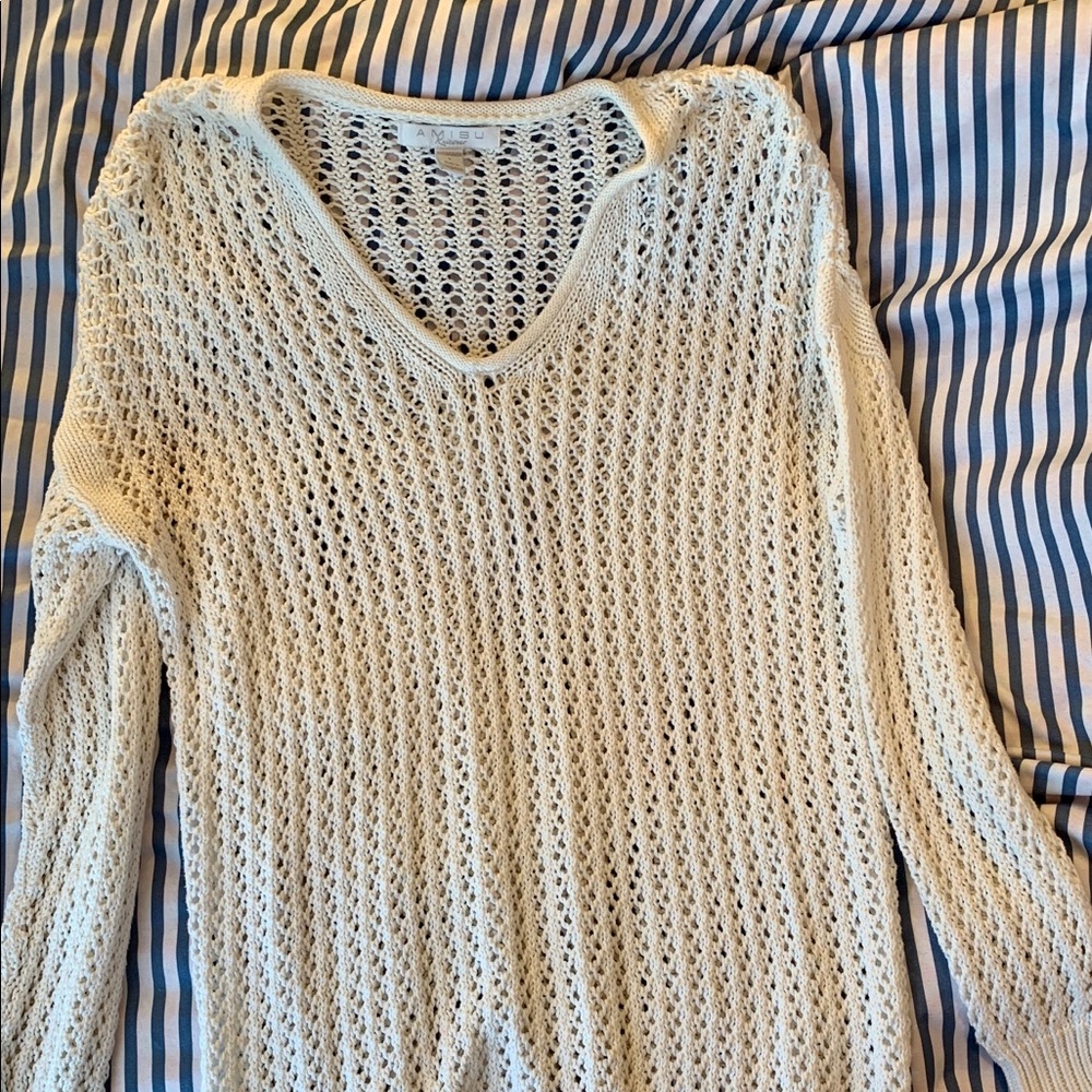 AMISU Cream Sweater